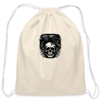 Raven's Omen - Cotton Drawstring Bag - natural - Front