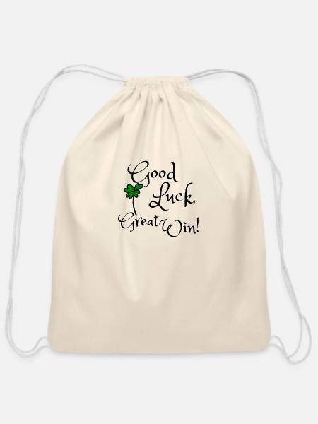 Good Luck, Great Win - Cotton Drawstring Bag - natural