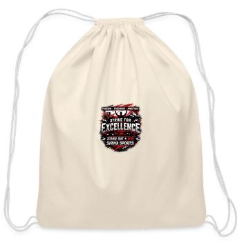 Strive for Excellence Emblem - Cotton Drawstring Bag - natural - Front