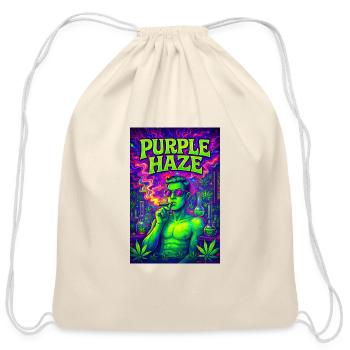 Neon Cannabis Psychedelic Lab Haze - Cotton Drawstring Bag - natural - Front