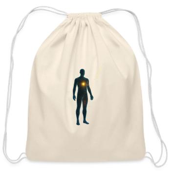 Energetic Core Silhouette - Cotton Drawstring Bag - natural - Front