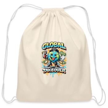 Global Takeover Graffiti Earth - Cotton Drawstring Bag - natural - Front