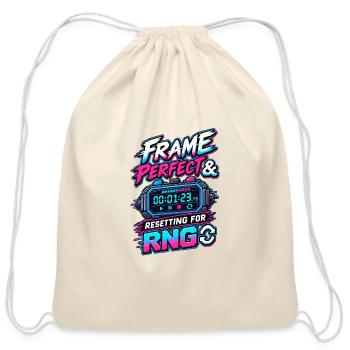 Frame Perfect Resetting For RNG Speedrunner Gaming - Cotton Drawstring Bag - natural - Front