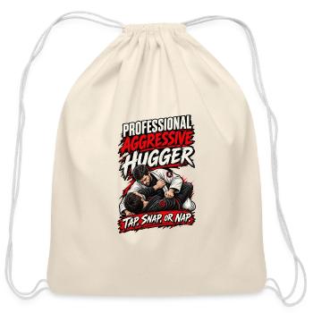 Professional Aggressive Hugger BJJ Shirt - Cotton Drawstring Bag - natural - Front
