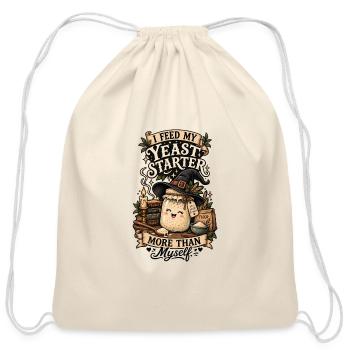 Sourdough Baking Witch Tee - Cotton Drawstring Bag - natural - Front