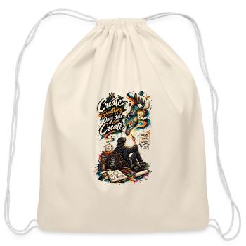 Create Something Only You Can Create – Artist Life - Cotton Drawstring Bag - natural - Front