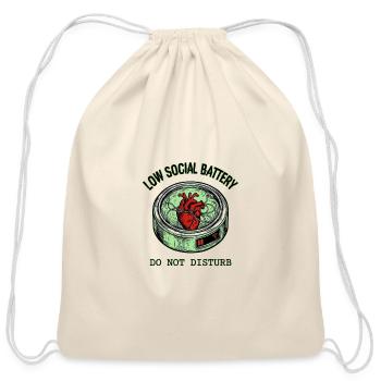 Low Social Battery Do Not Disturb - Cotton Drawstring Bag - natural - Front