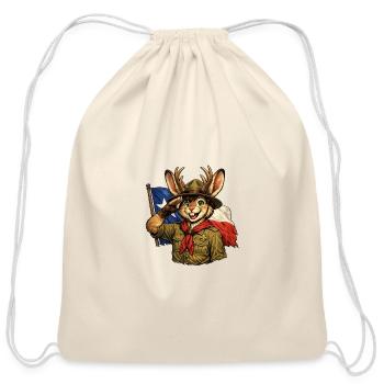 Jackalope Scout - Cotton Drawstring Bag - natural - Front
