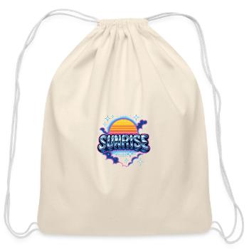 Retro Sunrise Neon Design - Cotton Drawstring Bag - natural - Front