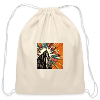 Mountain Burst Pop Art Explosion - Cotton Drawstring Bag - natural - Front