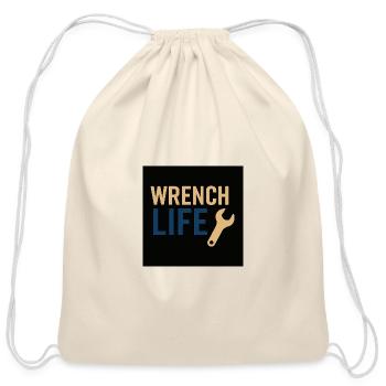 Wrench Life: Handyman Pride - Cotton Drawstring Bag - natural - Front