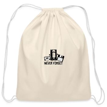 Never Forget Retro Tech Icons - Cotton Drawstring Bag - natural - Front