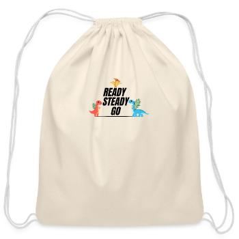 Prehistoric Fun, Modern Vibes - Cotton Drawstring Bag - natural - Front