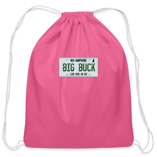 Big Buck NH License Plate Camo - Cotton Drawstring Bag
