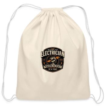 Electrician Powering The World Vintage T-Shirt - Cotton Drawstring Bag - natural - Front