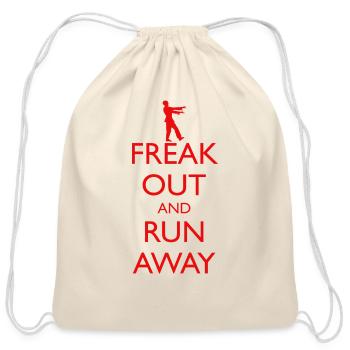 Freak Out And Run Away Zombies - Cotton Drawstring Bag - natural - Front