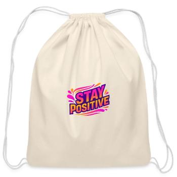 Stay Positive Neon Splash - Cotton Drawstring Bag - natural - Front