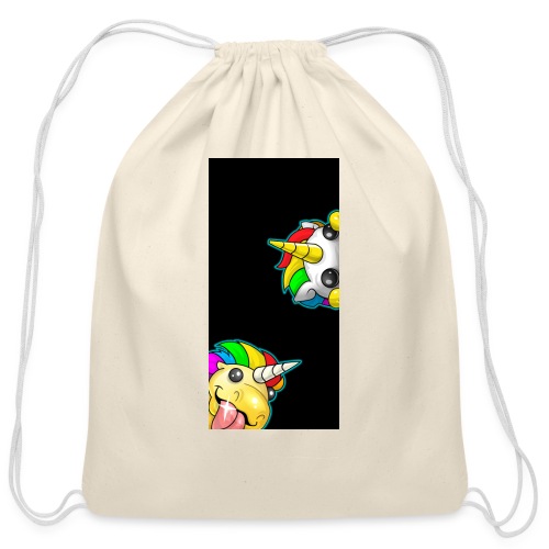 Alasdair unicorn black gold android - Cotton Drawstring Bag