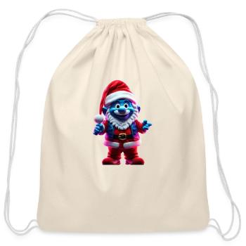 Daddy Santa ,The Papa, Papa Decor, Papa Xmas - Cotton Drawstring Bag - natural - Front