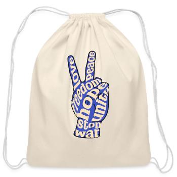 V for Values - Cotton Drawstring Bag - natural - Front