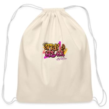 Spray and Create Graffiti - Cotton Drawstring Bag - natural - Front
