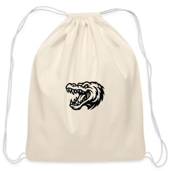 Primal Dragon Silhouette - Cotton Drawstring Bag - natural - Front