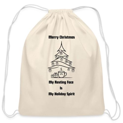 My Resting Face Is My Christmas Spirit T-Shirt - Cotton Drawstring Bag