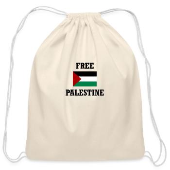 free palestine - Cotton Drawstring Bag - natural - Front