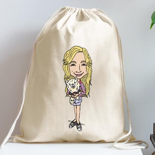 Jahnnalee and Gizmo the Chihuahua - Cotton Drawstring Bag