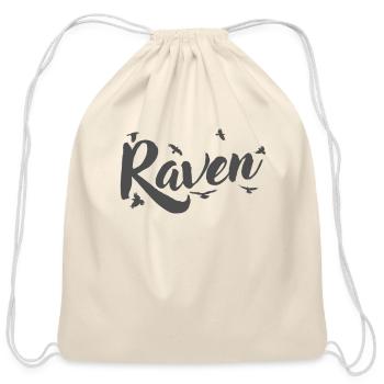 Raven Crow Raven Bird Environment and Nature - Cotton Drawstring Bag - natural - Front
