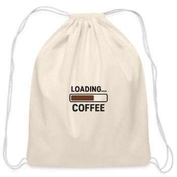 Loading Coffee Progress Bar - Cotton Drawstring Bag - natural - Front