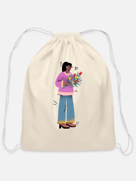 fall is for you - Cotton Drawstring Bag - natural