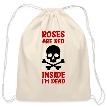 Roses are Read Inside I'm Dead Anti Valentine - Cotton Drawstring Bag - natural - Front