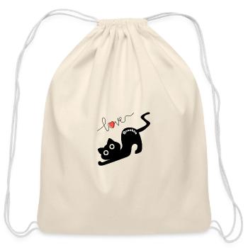 Bonchan Reaching for Love - Cotton Drawstring Bag - natural - Front