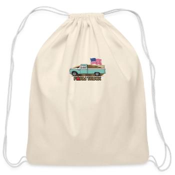 Farm Truck Rustic Americana - Cotton Drawstring Bag - natural - Front
