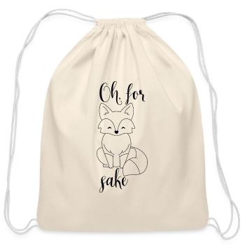For Fox Sake - Cotton Drawstring Bag - natural - Front