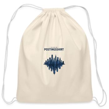 Blue City Skyline Mirror - Cotton Drawstring Bag - natural - Front