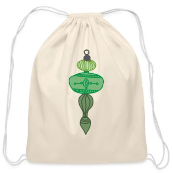 Green Christmas Ornament - Cotton Drawstring Bag - natural - Front