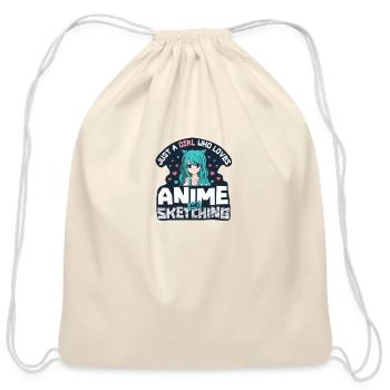 Just A Girls Anime - Cotton Drawstring Bag - natural - Front