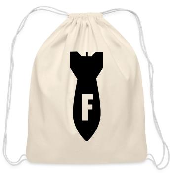 F-Bomb - Cotton Drawstring Bag - natural - Front