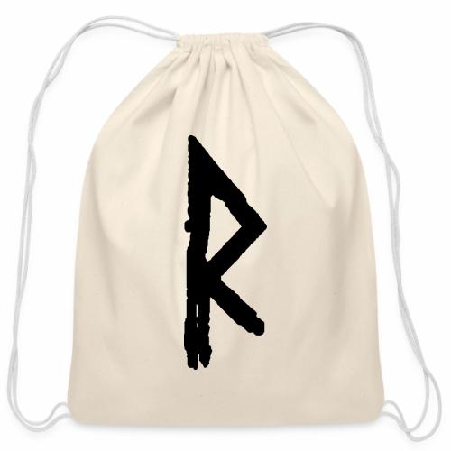 Elder Futhark Rune Raidho - Letter R - Cotton Drawstring Bag