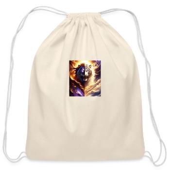 "Create Your Own Story" - Cotton Drawstring Bag - natural - Front