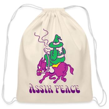 Peace Witch on Neon Pony - Cotton Drawstring Bag - natural - Front
