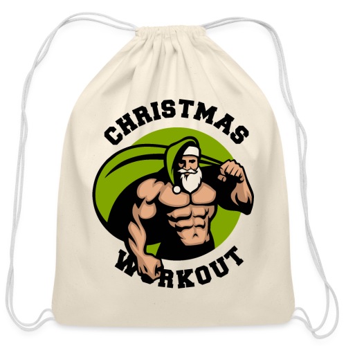 christmas bodybuilding santa fitness - Cotton Drawstring Bag