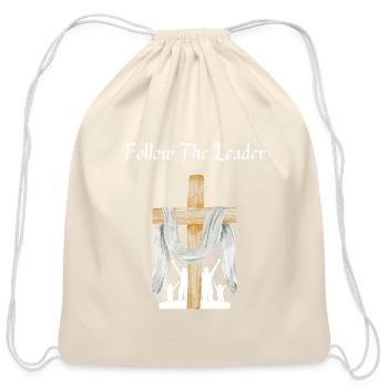 Follow The Leader (Christian/Catholic) - Cotton Drawstring Bag - natural - Front