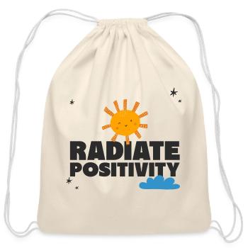 Radiate Positivity positive affirmation - Cotton Drawstring Bag - natural - Front