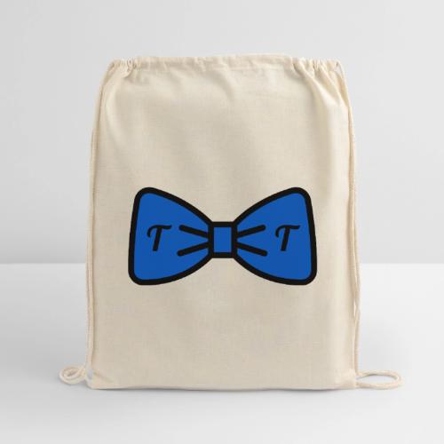 TomoTees Big Blue Bow - Cotton Drawstring Bag