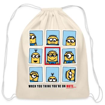 Minions Home Office Problems - Cotton Drawstring Bag - natural - Front