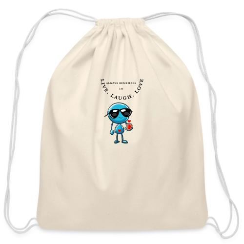 Always Remember to live laugh love - Cotton Drawstring Bag