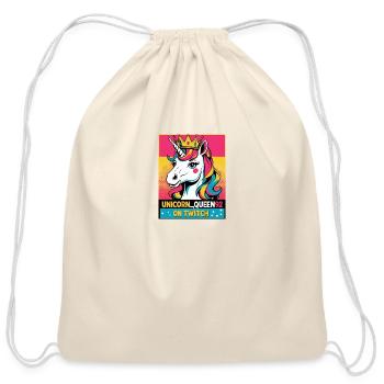 Retro comic Unicorn Queen92 Twitch - Cotton Drawstring Bag - natural - Front